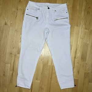 Victoria's Secret Corduroy Pants Pink Mid Rise Capri Zipper Accents